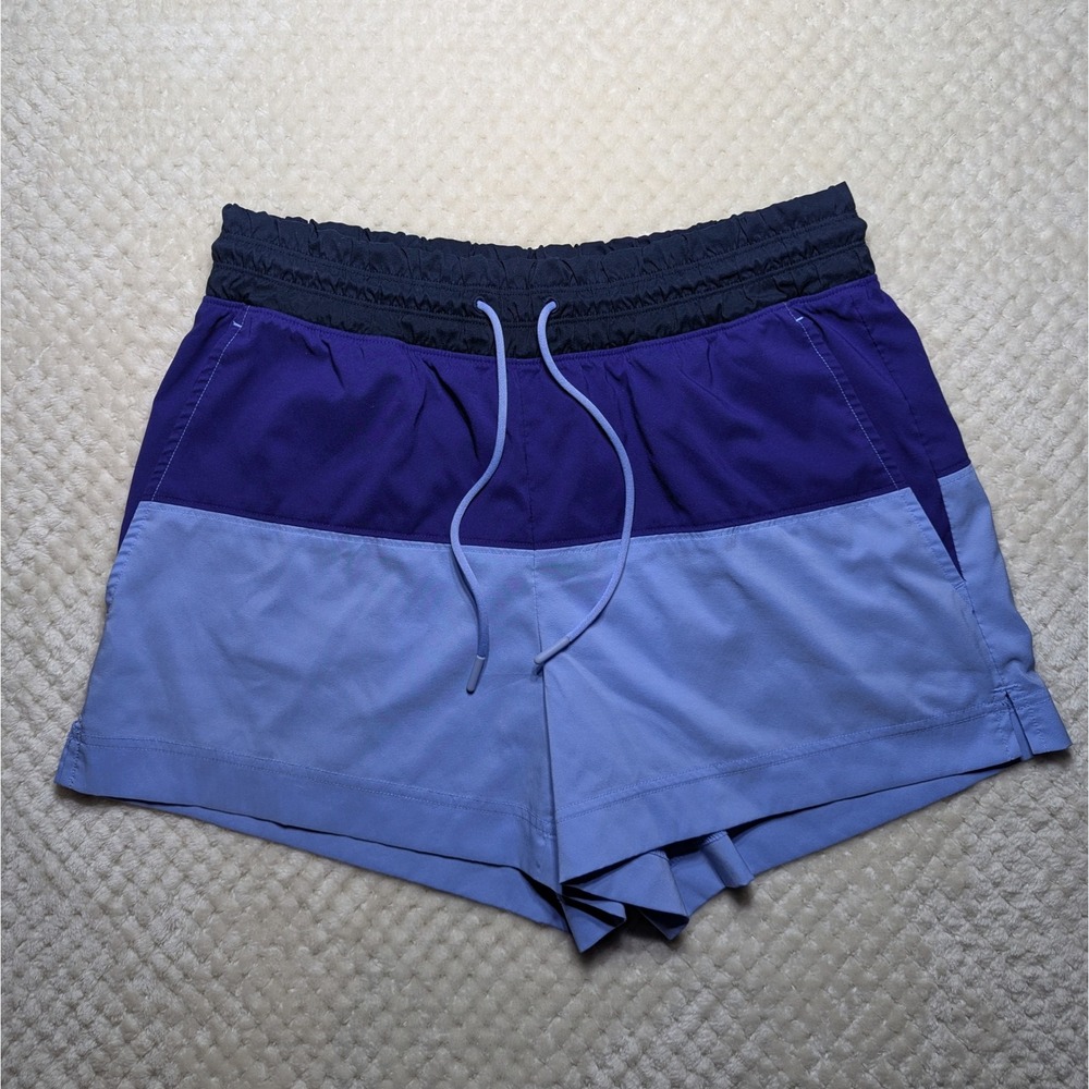 Athleta Colorblock Running Shorts Drawstring Waist | Size 4